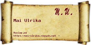 Mai Ulrika névjegykártya